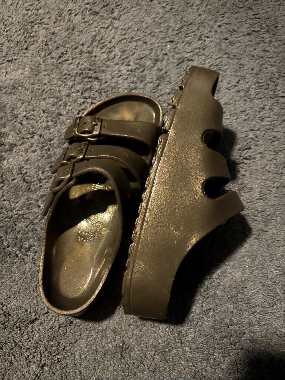 Birkenstock Women's Double Buckle Slide Sandals in black - Picture 3 of 3